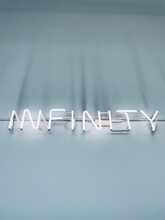 Stock Photo Of 'INFINITY' Neon Light 