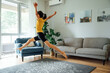 © MaaHoo Studio/Stocksy - Cute girl jumping at home