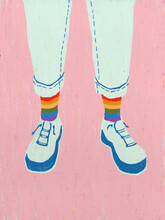 The Man In Rainbow Socks Illustration 