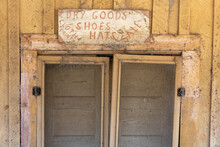 Stock Photo Of Sign With 'Dry Goods' Over Old General Store Doorway