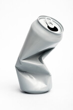 Crumpled Empty Blank Soda Or Beer Can