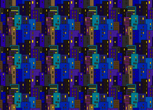 Night Time City Scape In A Repeating City Pattern