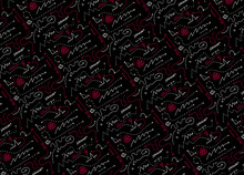 Mathematics Pattern In Red And White On A Black Background