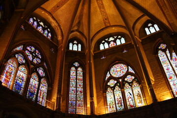 La cathédrale Saint Etienne, vue de l'intérieur, ville de Cahors, département du Lot, France