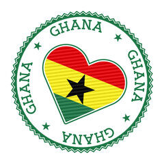 Wall Mural - Ghana heart badge. Vector logo of Ghana charming Vector illustration.