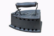 Antique Charcoal Iron To Be Heated-