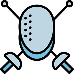 Duel mask icon outline vector. Fencing man. Sport man