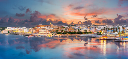 Wall Mural - Panoramic view of Otranto at twilight time, province of Lecce, Puglia (Apulia), Italy
