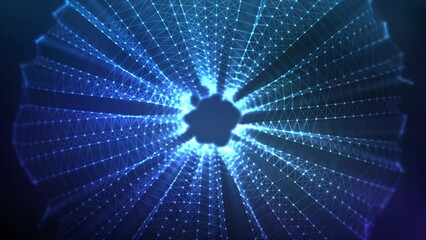 Wall Mural - big data tunnel background seamless loop. abstract digital background. computer data tunnel technolo