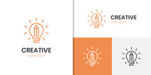 Smart Writer Logo Icon Design With Light Bulb And Pencil Logo Creativity For Design