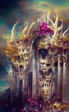 The Art Throne Of Bones Background