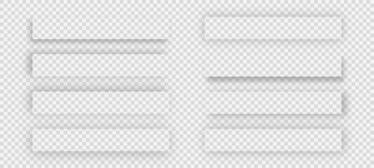 Set of grey shadows on transparent background