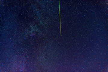 Wall Mural - Stars on the background of the night starry sky with many constellations, universes and shooting stars