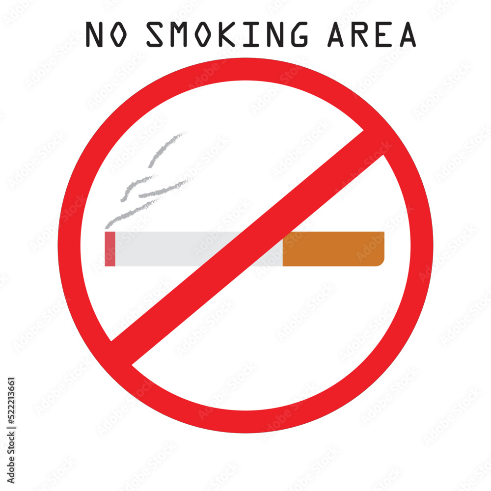 cigarette not good for health no smoking sign cigarette is bad for health no smoking area stop tobacco  vector illustration Stock Vector