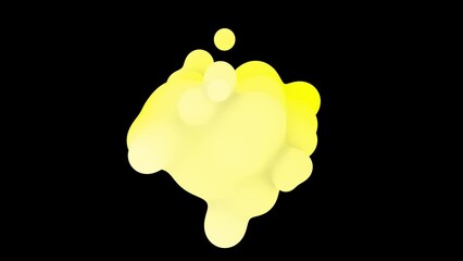 Wall Mural - 3D animation of Abstract smooth liquid shape. 4k seamless loop 3D animation. Smooth animation of bubbles, metaball with inner glow. 