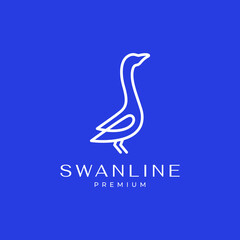 Wall Mural - modern lines swan goose logo design