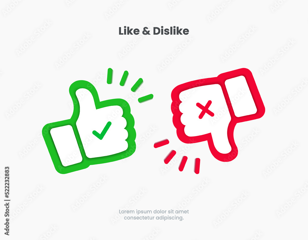 Vetor Checkmark, confirm, approve, appreciate, like symbol. Decline ...