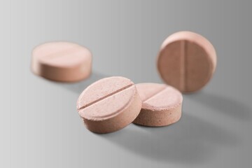 Poster - Set of pills drug on desk background