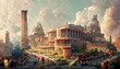 Digital painting, fabulous Ancient Rome