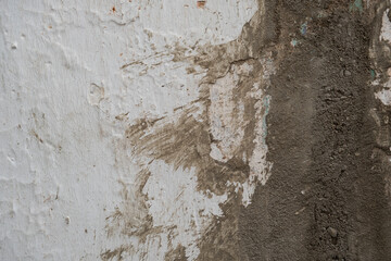 Sticker - Plaster coating on old white limewashed wall