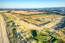 Aerial Photo Of The Old Fort And Littlehampton Golf Course During The Dry And Hot Summer Of 2022 With Some Fairways Dried Out From The Lack Of Rain.