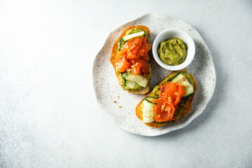 Poster - Toast with cucumber and smoked salmon