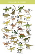Dinosaur alphabet. Each dinosaur is for each lettern for English Alphabet ABC. Kids poster Children play room decor. Vector illustration