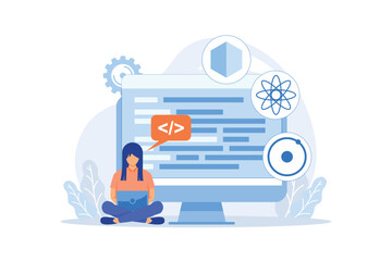 Wall Mural - cross-platform frameworks programming build tool, software development framework, cross-platform str