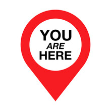 You Are Here Location Logo. Marker Location You Are Here Vector Illustration.