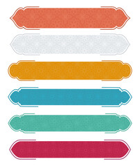 collection set of element vintage arabian ribbon