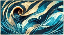 Abstract Blue Swirl Wave Background 
