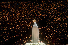 Statue Of Our Lady Of Fatima In The Procession Of Candles At The Sanctuary Of Our Lady Of Fatima, Portugal
