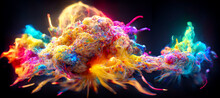 Background Design Of Fractals, Natural Forms Explosion Of Colors