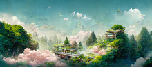 Japanese Cafe In A Fantasy Land In The Sky Makoto Shink