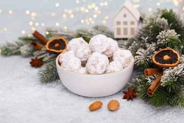 Wall Mural - Traditional Christmas snowball cookies