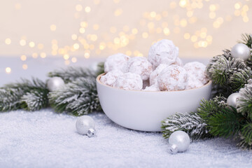 Wall Mural - Traditional Christmas snowball cookies