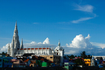 Our Lady Church, white church. Kanyakumari, India