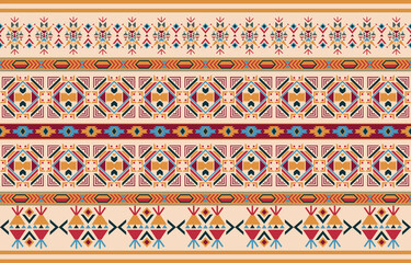 ethnic design with a blend of geometric elements. printed fabric, cotton,