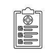 © Jewel - Medical record outline icon. Line art sketch.