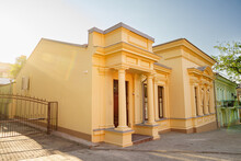 An Old Building After Reconstruction And Painting.