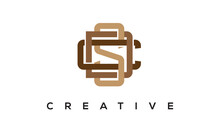 Initial SDC, CDS Letters Monogram, Three Letters Creative Modern Typographic Logo, Eye Catching Alphabet Stylish Logo Vector