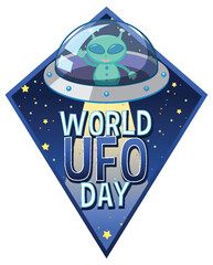 Wall Mural - World UFO Day Poster Design