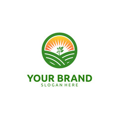 Wall Mural - FLAT FARM CIRCLE LOGO DESIGN