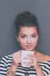 © lenets_tan - Portrait of young woman with cup tea or coffee