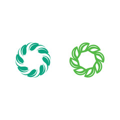 Tree leaf vector and green logo design friendly concept