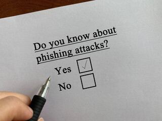 Questionnaire about cyber attack
