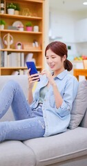 Poster - Asian woman using smartphone