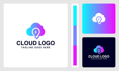 Wall Mural - creative cloud and lights vector logo