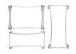 © Salomi art - Outline scroll set. Vector simple illustration with place for text. Blank for design with copy space. Linear hand drawing.