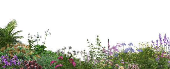 Sticker - Colorful flowers on a transparent background